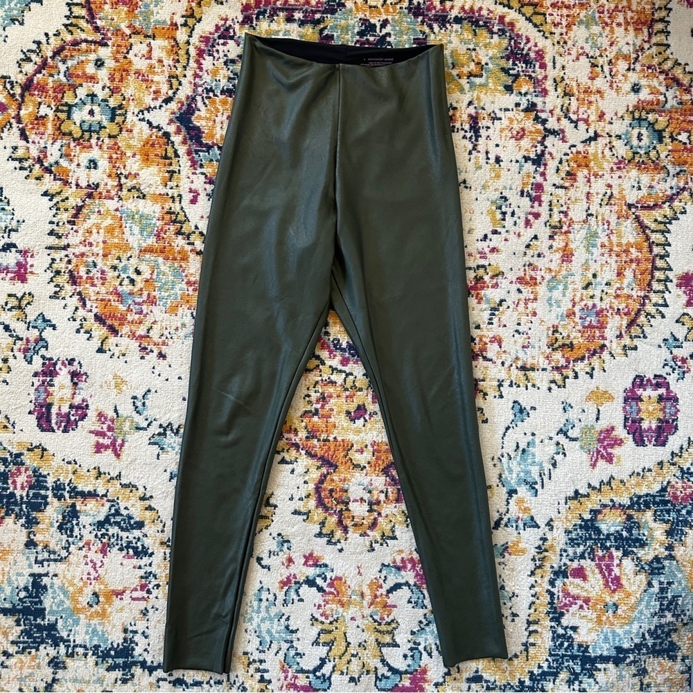 Commando Olive Faux Leather High Rise Leggings Size L